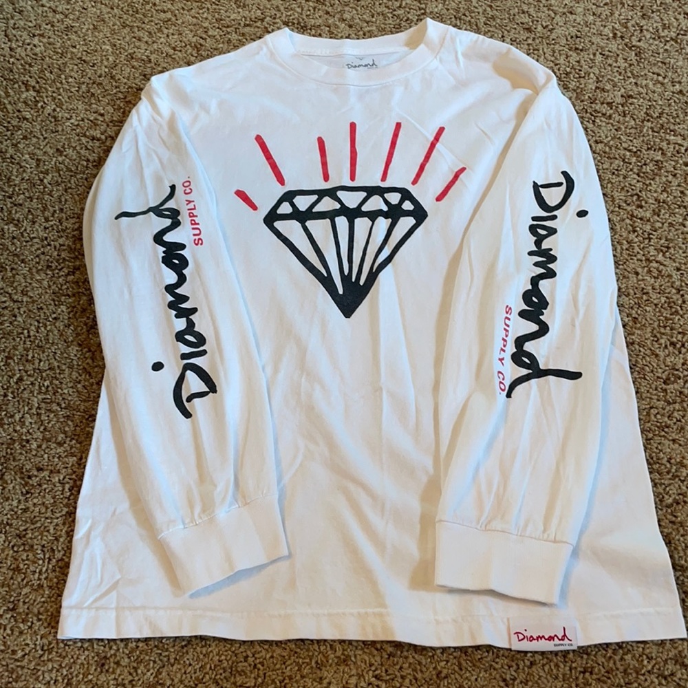 Men’s long sleeve white T-shirt